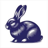 a rabbit sitting on a white background vector