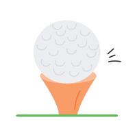 A golf ball placed on a tee ready for a swing vector