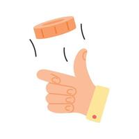 Toss with coin, amazing icon of toss in trendy style vector