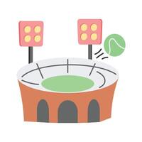A hand drawn icon of stadium in trendy style vector