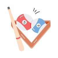 A pool cue and balls set for billiards or pool games vector