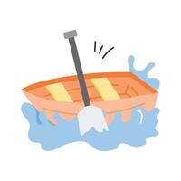 Modern icon of rafting boat, customizable of canoe vector
