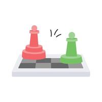 Chess set for strategic gameplay and mental challenges vector