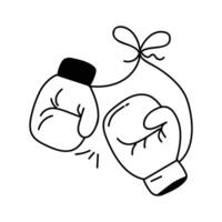 Trendy style boxing gloves in modern style vector