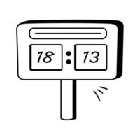 Digital scoreboard displaying the match score in real time vector