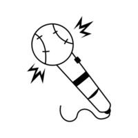 Microphone design in hand drawn style vector