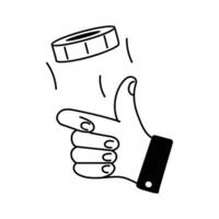 Toss with coin, amazing icon of toss in trendy style vector
