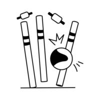 Trendy icon of stumps down in hand drawn style vector