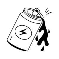 Protein shake, flat style icon of energy drink, customizable vector