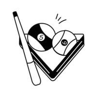 A pool cue and balls set for billiards or pool games vector