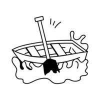 Modern icon of rafting boat, customizable of canoe vector