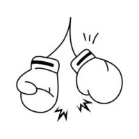 Trendy style boxing gloves in modern style vector