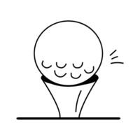A golf ball placed on a tee ready for a swing vector