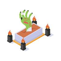 Grab this amazing icon of halloween graveyard in modern style vector