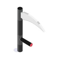 An editable icon of scythe, isometric of death reaper vector