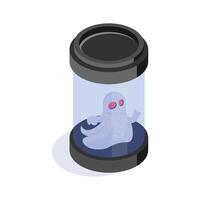 An isometric icon of ghost jar in modern style vector