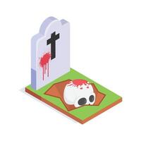 Get this amazing icon of spooky grave in modern style vector
