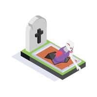 Get this amazing icon of spooky grave in modern style vector