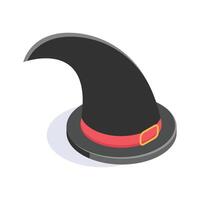 Premium witch hat isometric icon in modern style vector