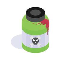 Halloween poison jar isometric icon, ready for premium use vector