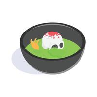 Check this amazing icon of halloween soup bowl in isometric style vector