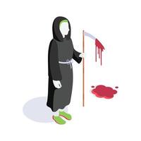 Trendy isometric icon of grim reaper, ready to use vector