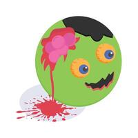 An isometric icon of zombie emoji in modern style vector