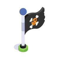 Check out this isometric icon of halloween flag vector