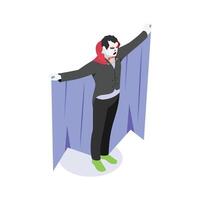 Spooky halloween character in isometric style vector