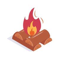 Get hold on this amazing icon of campfire isometric style vector