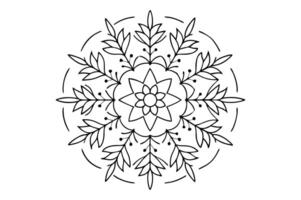 Symmetrical Mandala with Floral and Botanical Elements vector