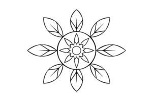 Feathered Mandala with Stylized Feathers in Circular Pattern Bold, Outlined Design for Coloring Book Page vector