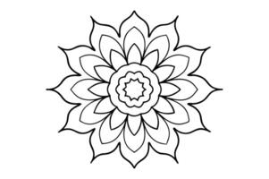 Simple Mandala with Circular Floral Shapes for Mindfulness and Relaxation vector