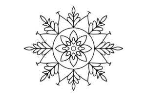 Floral Mandala with Leafy Patterns and Symmetrical Design vector