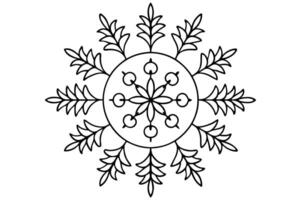 Botanical Mandala Design with Leaf Details in Symmetrical Form vector