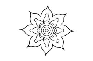 Mandala with Soft Petal Shapes and Detailed Line Art for Coloring Pages vector