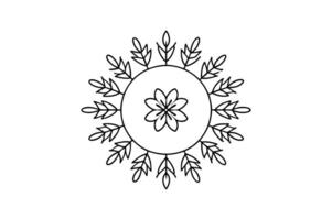 Delicate Mandala with Leaf Motifs and Circular Symmetry vector