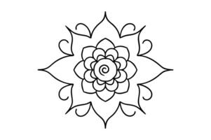 Intricate Mandala Line Art with Soft Petal and Abstract Floral Elements vector