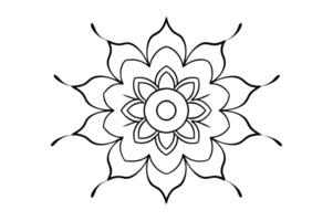 Intricate Mandala with Symmetrical Floral Shapes for Coloring and Relaxation vector