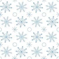 Winter seamless pattern with snowflakes. Simple flat illustration for fabric or wrapping paper vector