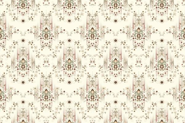 Ethnic ikat floral Ethnic Indian Pattern Ikat pattern Ethnic Pattern.Border indian floral Aztec embroidery border seamless patterns. Damask on white back ground.