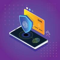 Protect Electronic payment Bill with online mobile banking Background vector