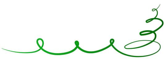 The image features a stylized abstract Christmas tree in green. It has a minimalistic style on a white background. Concept of holiday decoration. illustration vector