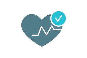 Heartbeat icon. solid icon style. icon related to medical. health elements illustration vector