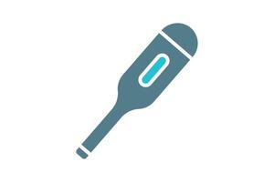 Thermometer icon. solid icon style. icon related to medical. health elements illustration vector
