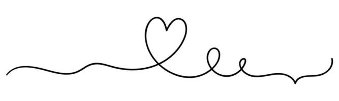 Continuous line drawing art. love hand drawn with black line for illustration vector