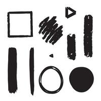 Stroke and brush frame with black for element and illustration vector