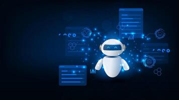Chatbot assistant. Artificial intelligence help service for business data. vector