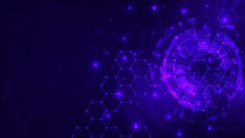 Digital hud sci fi technology with line hexagon concept adstract blue light background. vector
