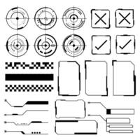 Black frame cyberpunk design element. Technology Hi-tech element. vector